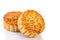 Close-up mooncake, pastries for Chinese mid-autumn festive in white background