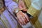Close up of moroccon couple`s hands at a wedding,