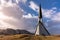 Close up of Mosfellsbaer church in Iceland at sunset