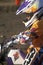 Close-up of a motocross racer at the off road races at the Rose Bowl in Pasadena, California