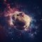 Close up of mouse in space with stars in sky, created using generative ai technology