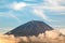 Close up of Mouth crater of Fuji san with cloud