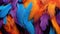 Close up of a multicolored feather background