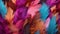 Close up of a multicolored feather background