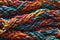 close up Multicolored ropes abstract background