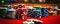 Close-up of a multiple stacks of colorful casino chips or tokens over a table