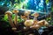 Close-up mushrooms, wild mushrooms closeup, champignons, wild mushrooms, white mushrooms