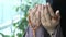 Close up of muslim women hand praying at ramadan