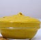 Close up of mustard in bowl on grey background created using generative ai technology