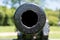 Close up of the muzzle of a civil war cannon