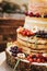 Close up of a naked cake