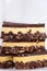 A close up of Nanaimo bars - a traditional Canadian dessert