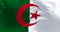 Close-up of national flag of Algeria waving in the wind on a clear day