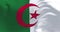 Close-up of national flag of Algeria waving in the wind on a clear day