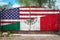 Close-up of the national flag of USA and Mexico