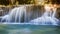 Close up natural blue stream waterfalls