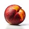 A Close Up of a Nectarine on wooden back drops