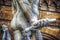 Close up of Neptune hand with rod in Piazza della Signoria in Fl