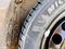 Close-up of new Michelin Alpin 6 Premium touring winter tyre mounted on a new