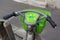 Close up on a new Velib shared bicycle in a street in Paris France