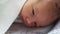 close up. The newborn sleeps. healthy children's sleep.