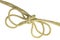 Close-up of node or knot from two ropes isolated on a white background. Navy and angler knot