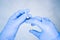 close-up of nurse hands preparing vaccine