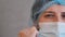 Close up of nurse wearing mask during the Coronavirus pandemic.