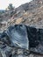 Close Up Obsidian Pieces Crystals at Panum Crater