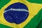 Close up of the official Brazil Flag with copy space