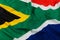 Close up of the official flag of South Africa