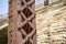 Close up of old abandoned rusted ruins of the flour milling industry in Mill Ruins Park in Minneapolis