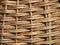 Close-up of old hand-woven natural willow wood.