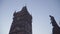 Close up of old town tower on charles bridge in prague, czech republic