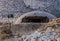 Close-up of one of the countless military concrete bunkers or dots in the southern Albania  built during the communist government