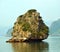 Close up of one of the limestone karsts in the sunshine, Halong Bay Vietnam 