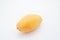 Close up one ripe yellow mango popular of fruit slices product isolated mockup on white background concept for summer tropical