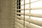 Close-up open venetian blinds. lighting range control sunlight coming from a window. decoration interior. Modern jalousie