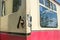 Close-up of an opened door on a first-class passenger, corridor train from the Steam age.