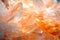 Close up of orange Calcite carbonate mineral crystal rock