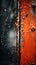 a close up of an orange door with water droplets on it