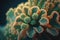 close-up of orange green hued coral created by generative AI