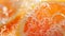 A close up of orange slices with bubbles in them, AI