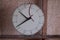 Close up of original clock in derelict 1930`s deco house, Rayners Lane Harrow UK