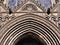 Close up of ornate Cathedral facade, Edinburgh, Scotland