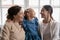 Close up overjoyed three generations of women having fun together