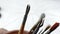 Close Up Of A Paint Brush and Clay Sculpting Art Tools