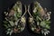 close-up of a pair of lungs made from delicate flowers and greenery