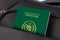 Close up of Pakistan Passport in Black Suitcase Pocket