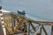 Close up of Pamban Bridge is a railway bridge which connects the town of Rameswaram on Pamban Island to mainland India. Opened on